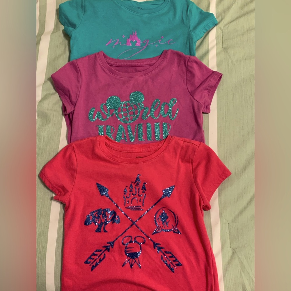Girls Disney shirts in 4/5 with Glitter design
